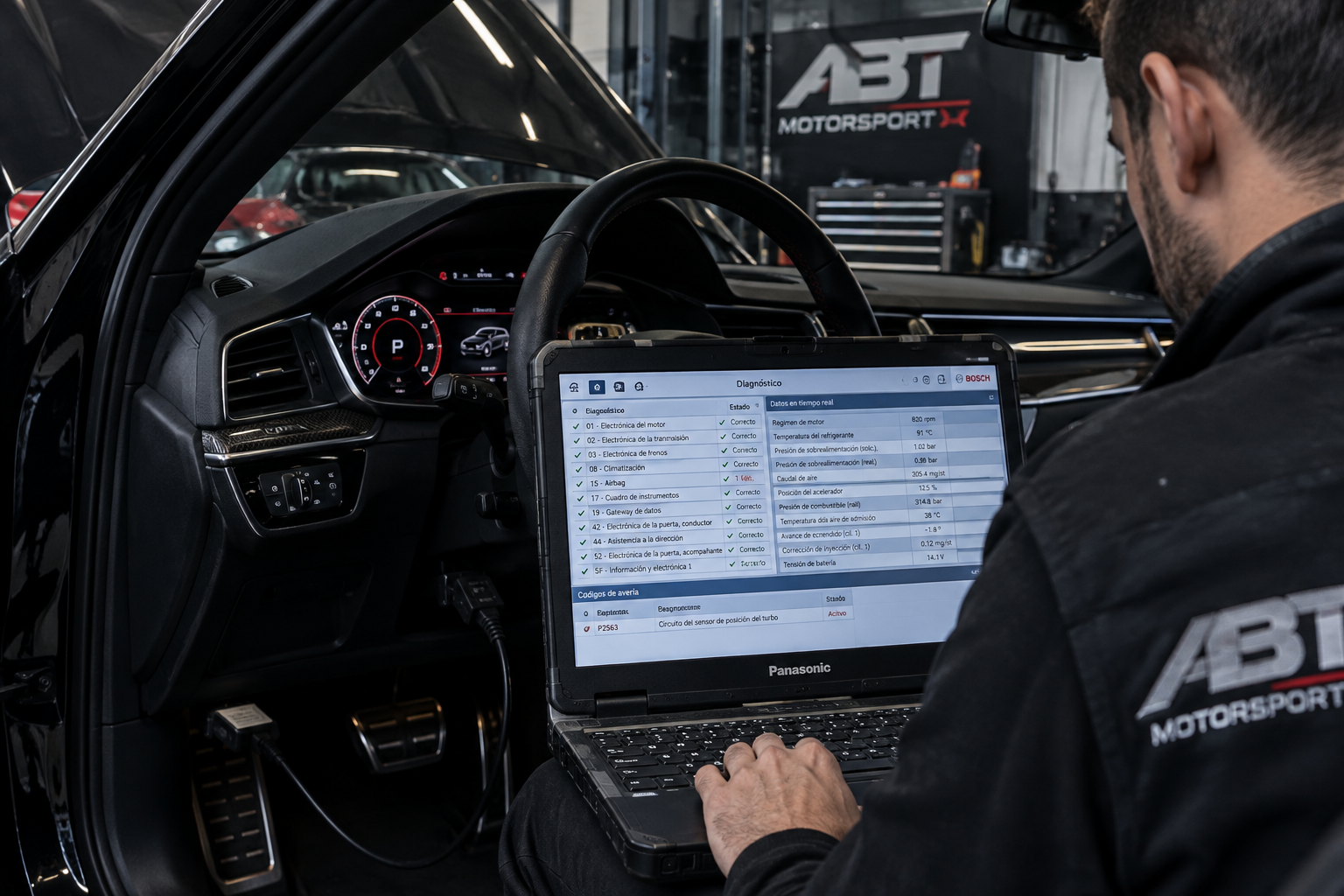Diagnosis electrónica de coches en ABT Motorsport Alicante