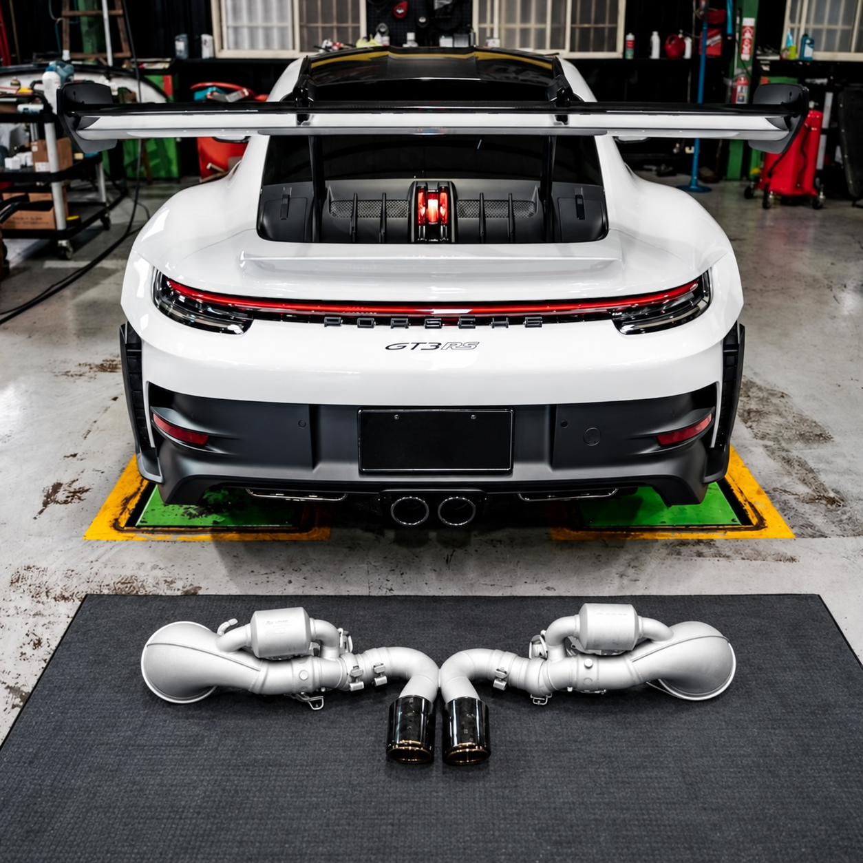Porsche GT3 RS con sistema de escape deportivo